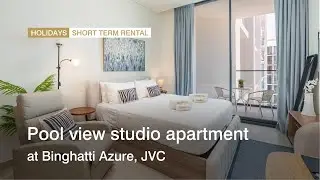Pool view studio apartment at Binghatti Azure, JVC | haus & haus Holiday Homes