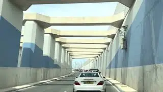 Gibraltar Airport Tunnel, Drive Through in Heavy Traffic, 2023