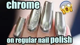 Chrome pigment on regular nail polish! IT WORKS! | Red Iguana| April Ryan