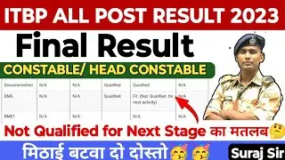 Final Result OUT🥳📢 ITBP CONSTABLE HEAD CONSTABLE TELECOM ANIMAL TRANSPORT ESC OTHER RESULT OUT 2023
