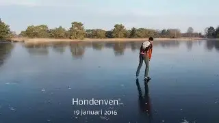 Schaatsen op &eacute;cht natuurijs, het Hondenven in Tubbergen, 19 januari 2016