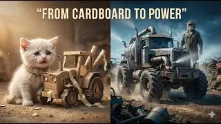 From Cardboard to Power 🚜 | The Cat Story That Teaches Respect #catstory #kitten #sadstory #cute