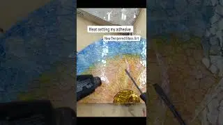 @NoDaysAdhesives melts clear with a heat gun. #glassmosaic #temperedglassart #crashglass