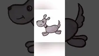 How to draw a dog | easy animals drawing for kids #stepbystep #artforkids #kidsvideo #diy #kidsart
