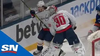 Ilya Samsonov Leaves Game After Taking T.J. Oshie's Shoulder To The Head