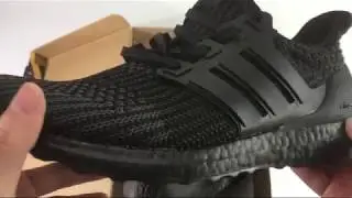 NEW 2017 UA Adidas Ultra Boost 4.0 All Black Unboxing Review ShoesGather
