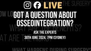 Osseointegration Live, With Prof. Dr Munjed Al Muderis