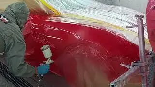 Ferrari California lakierowanie boku samochodu w Autoodolany Warszawa PL.