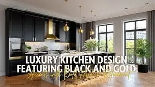 Luxury Kitchen Design Featuring Black and Gold Accents with Bold Modern Refinement