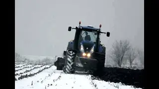 Zimowa orka 2017 w Gr. Matuszek|| New Holland T8.330+ Vogel Noot 6||