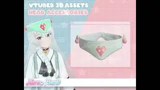 Blue Hair Decoration for Vtuber - 3D Head Accessories That Make Your Vtuber Charming, PNG Commission