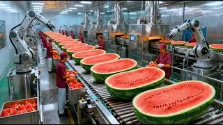 World&rsquo;s Largest Modern Watermelon Factory | Satisfying Food Processing Video