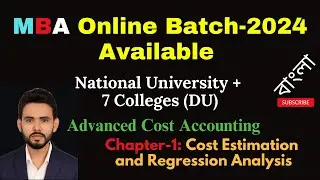 MBA Online New Batch || Cost Estimation and Regression Analysis || Chapter 1 || Class 01