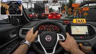 GTA 5 - Realistic Taxi Job | Fiat Doblo Maxi  Van | POV Drive | Steering Wheel Gameplay