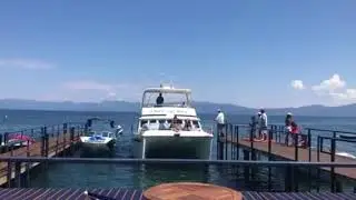 Catamaran docking at chambers landing South Lake Tahoe