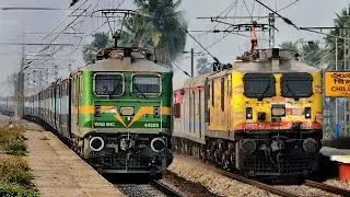 (Part-2)Railfanning At Chiluvur in indian Railways | Gurudev+vivek+Chandigarh+Freight trains +Extr..