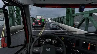 4K Realistic Ultra Graphics Heavy Rainy |American Truck Simulator Mod Snowymoon Gameplay 2025