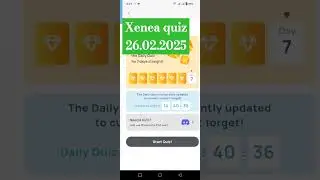 xenea quiz answer (26 February 2025) #shorts
