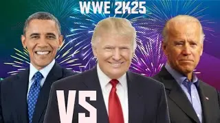 WWE 2K25 - Дональд Трамп - Барак Обама - Джо Байден (трёхсторонний матч)
