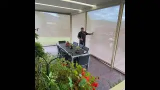 Outdoor Room with Mesh Ziptrak Blinds