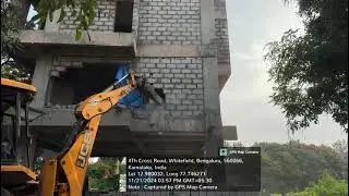 BBMP demolition drive of illegal construction or unauthorized structure in Whitefield today 21/11/24