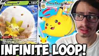 Infinite LOOP Eldegoss V/Flying Pikachu VMAX Deck! Can't OHKO Pikachu? GGs! PTCGO