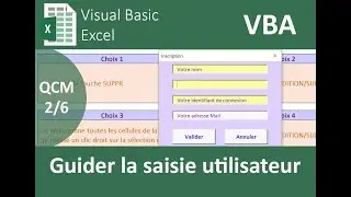 Guider la saisie utilisateur sur un formulaire Excel