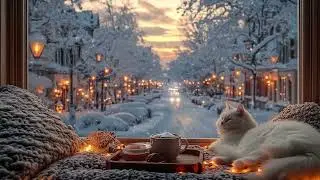 ❄️🎹 The White Cat Retreat | Piano Music & Snowfall Outside (3 Hours) | Sleep Focus Study Meditation