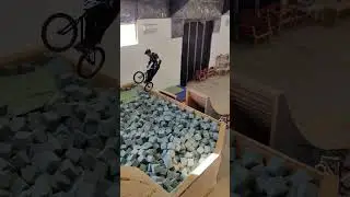 Jump into foam pit #shorts #bmx #bike #jump #daredevil #redbull #foampit