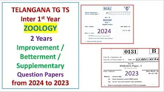 TG TS Inter 1st Year Zoology 2024 2023 May Improvement Supplementary Paper Telangana Betterment