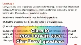 Class 10 Maths Probability Case Study Questions | CBSE Board 2026 | Important Board Questions | 