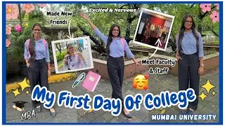 MY FIRST DAY OF COLLEGE🥹🎀*Excited + Nervous, Mumbai University, No Friends🥺| Ankita Denwal
