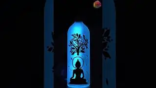 Beautiful bottle lamp idea #artandcraft #homedecor #creativecat #bottleart