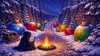 You’ve Found The Secret Christmas Path… Rest Here | Giant Ornaments Campfire & Snowfall Ambience
