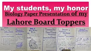 AMAZING Biology PAPER PRESENTATION of my Lahore board topper students  |Part 1| Prof.M.Shoaib Sarwar