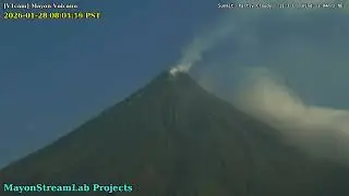 Mayon Volcano: 24-Hour Timelapse [500x Speed] - January 28, 2026