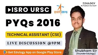 ISRO Computer Science Previous Year Questions | URSC Technical Assistant 2016 Set-A #isropyqs