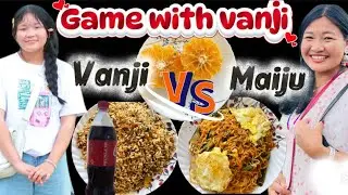 SCISSOR ✂️PAPER📉ROCK 🪨FOOD CHALLENGE GAME WITH VANJI 😁#funnyvideo #game #food #running 