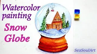 Christmas Snow Globe Watercolor Painting Tutorial