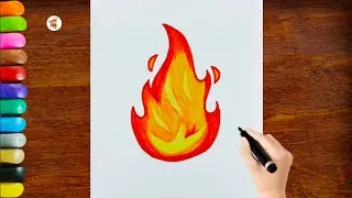 How to Draw Fire 🔥 | Easy Flame Drawing Tutorial for Beginners