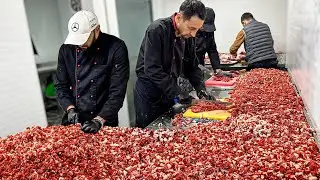 600 кг Мясо для ЗАПЕЧКИ 9000 - 10000 САМСЫ. Замечательная ТЕХНОЛОГИЯ Приготовления.Узбекская кухня.