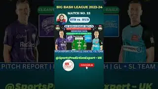 LIVE🚨 STR vs HUR Match No.33 🥶 BBL 2023 Dream11 Team Hobart Hurricanes vs Adelaide Strikers #shorts