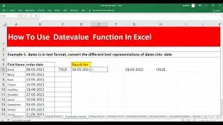 How to convert a date in text format into excel date | How To Use Datevalue Function In Excel