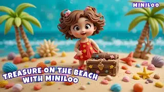 Treasure Hunt Song 🏝️✨ | Miniloo Kids Rhyme with Sand, Shells & Adventure