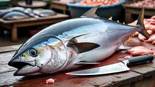 Today's trip to the Sorong city fish market, broadcasting live the cutting of yellowfin tuna 15 Nov
