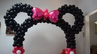 minnie mouse arco de balões fácil e bonito decoração para mesa