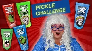 SOUREST SPICY PICKLES EVER !! Pickle in a Pouch Challenge Granny McDonald