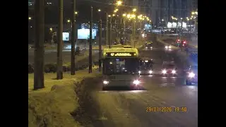Минск, поездка в троллейбусе БКМ-333, парк.№ 3652, марш.47 (29.01.2026)