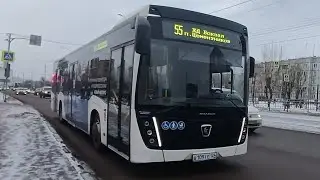 Поездка от конечной до конечной. На автобусе НефАз 5299-40-52 по маршруту 55 в Красноярске! (В109ТЕ)