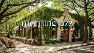 COZY OUTDOOR JAZZ CAFE | QUIET GREEN COURTYARD 🌳☕ | STUDY & WORK 🎶